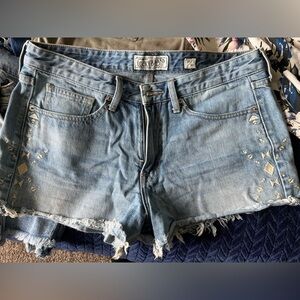 Lucky Brand Blue Jean Shorts Distressed Cut-Offs